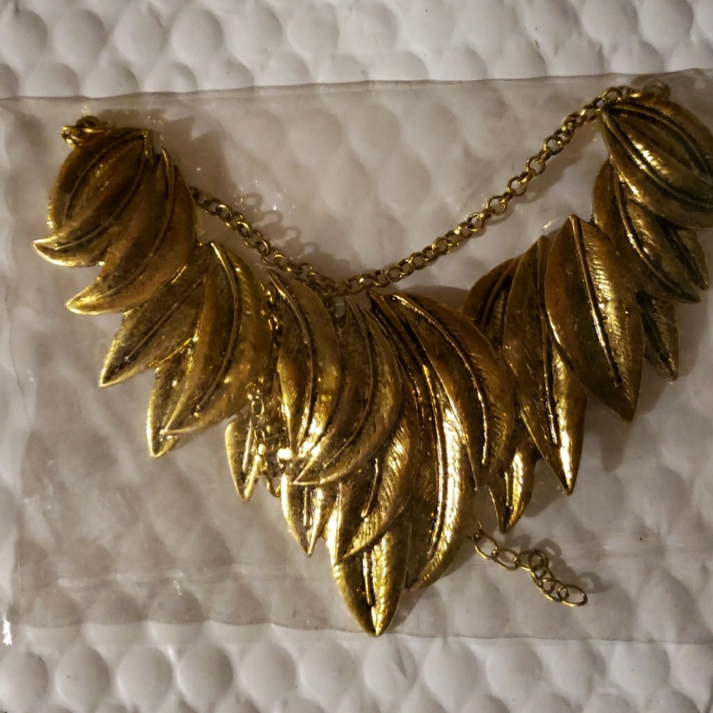 Goldtone Leaf Necklace